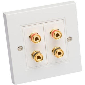Ceiling-Speakers Single Wall Plate For 1 Pair Of Speakers White (Each)